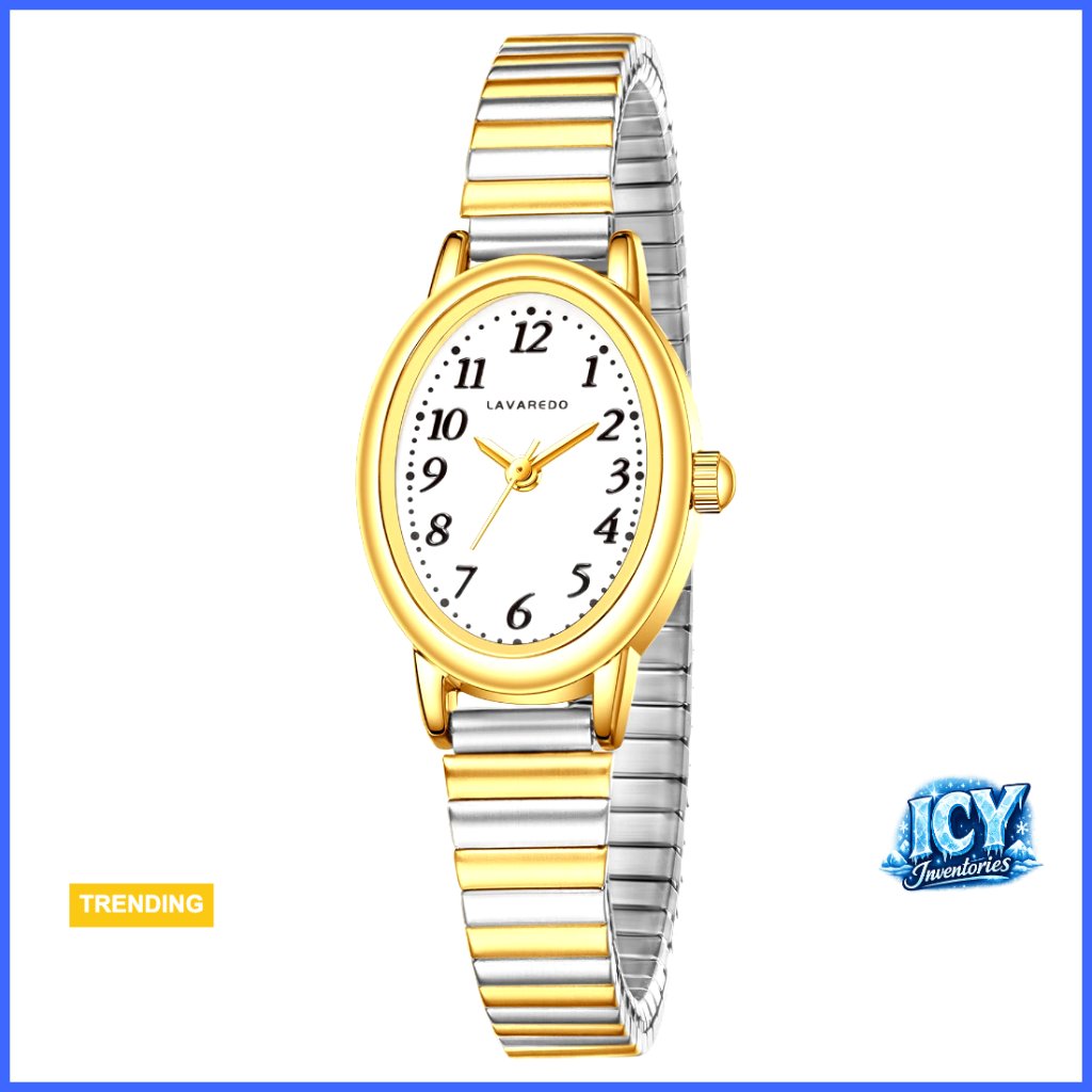 Stainless Steel Expansion Band Analog Watch With Mineral Glass Crystal